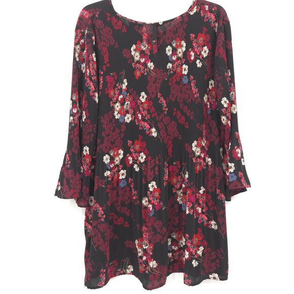 J. Jill Wearever floral pleated chiffon tunic top Size 2X A-line 3/4  sleeves - Picture 10 of 12